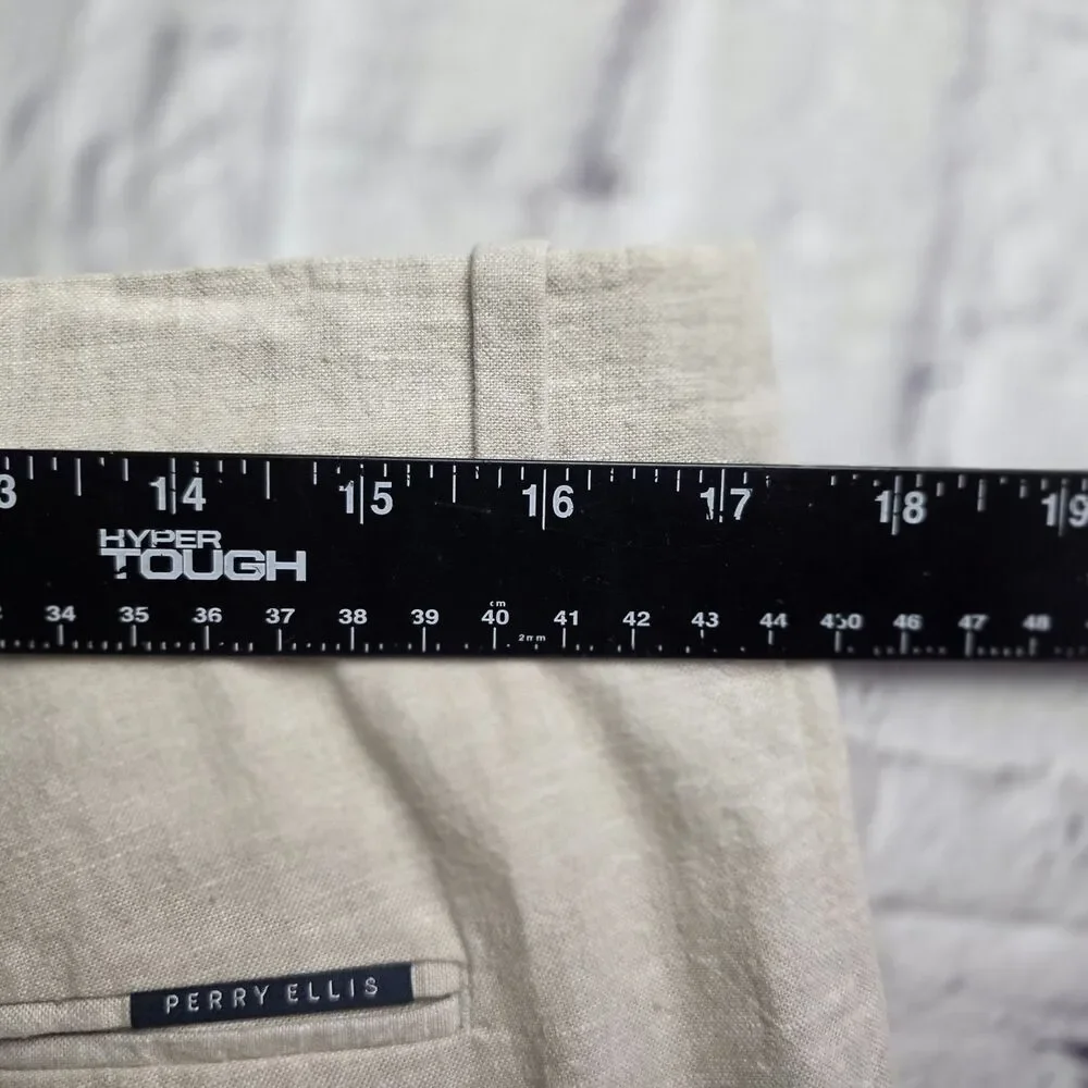 Perry Ellis NWT Beige Linen Blend Pants Size 32x32